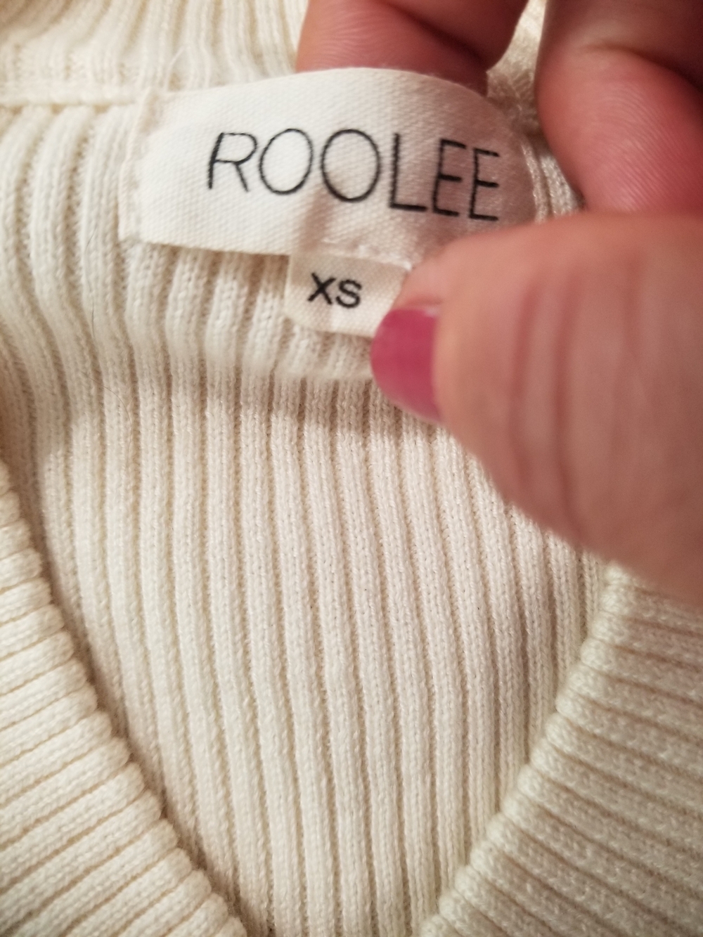 Roolee Cream Ribbed V-Neck Sleeveless Knit Top - Picture 2 of 3
